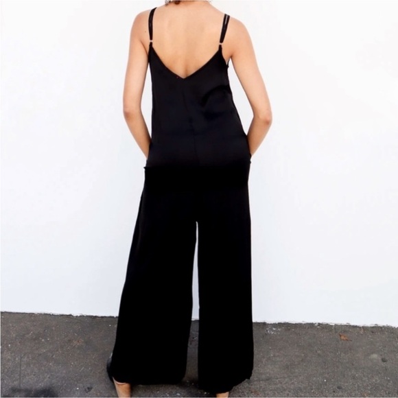 SILKY STARK X BLACK JUMPSUIT SLEEVELESS TANK SZ L ClASSIC BOHO BEACHY - Picture 2 of 12